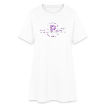 zum Punkt kommen - Frauen T-Shirt-Kleid - Weiß - Vorne