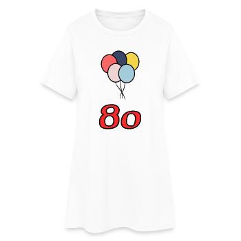 80. 80 ANS. 80e ANNIVERSAIRE. ANNIVERSAIRE 80 ANS. - Robe T-shirt Femme - blanc - Devant