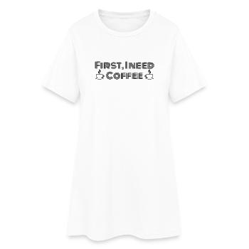 First, I need Coffee - Women’s T-Shirt Dress - white - Front