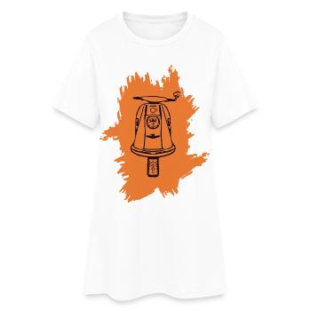 pinsel motiv roller - Frauen T-Shirt-Kleid - Weiß - Vorne