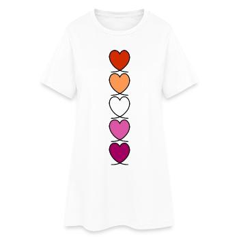 Cœurs lesbiennes, lesbiennes - Robe T-shirt Femme - blanc - Devant