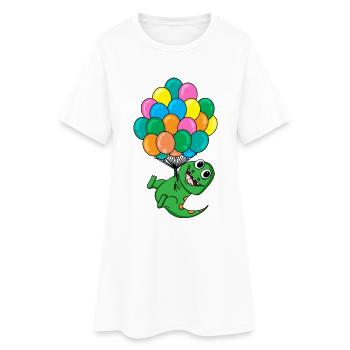 Ballon bébé dinosaure - Robe T-shirt Femme - blanc - Devant