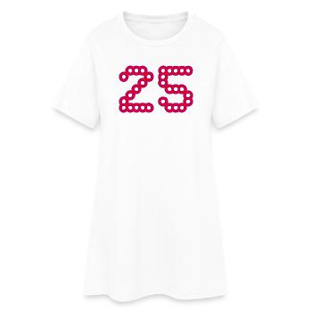 25. 25 ANS. 25e ANNIVERSAIRE. ANNIVERSAIRE 25 ANS. - Robe T-shirt Femme - blanc - Devant
