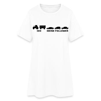 Ich, meine Follower - Bauer Landwirt - Frauen T-Shirt-Kleid - Weiß - Vorne