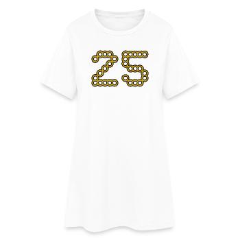 25. 25 ANS. 25e ANNIVERSAIRE. ANNIVERSAIRE 25 ANS. - Robe T-shirt Femme - blanc - Devant