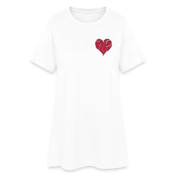 HEARTBROKEN <3 - Frauen T-Shirt-Kleid - Weiß - Vorne