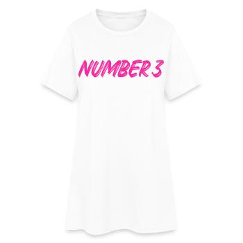 Number 3 - three - third - third - 3 - number 3 - Women’s T-Shirt Dress - white - Front