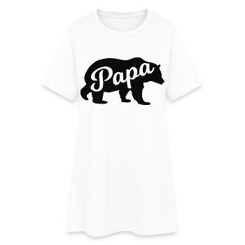 Père Ours – Cadeau pour les pères - Robe T-shirt Femme - blanc - Devant