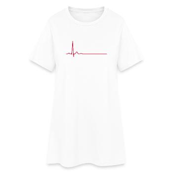 Herzschlag-EKG-Linie Medizinischer Pulswellen-Ikon-Vektor - Frauen T-Shirt-Kleid - Weiß - Vorne