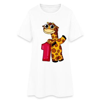 1. Geburtstag Giraffe 1.Klasse Geschenk - Frauen T-Shirt-Kleid - Weiß - Vorne