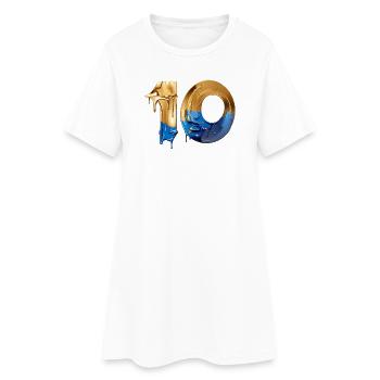 NON. 10 NUMÉRO 10 COOL 10E ANNIVERSAIRE - Robe T-shirt Femme - blanc - Devant