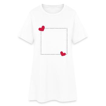 Décoration de ligne d'ornement de cadre de coeur - Robe T-shirt Femme - blanc - Devant