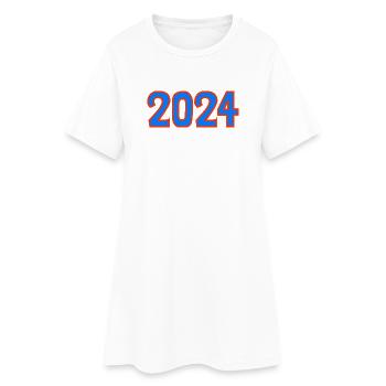2024.BONNE ANNEE. SAINT SYLVESTRE. NOUVELLE ANNÉE. - Robe T-shirt Femme - blanc - Devant