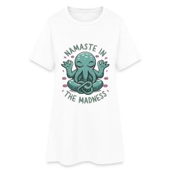Namaste im Wahnsinn - Frauen T-Shirt-Kleid - Weiß - Vorne