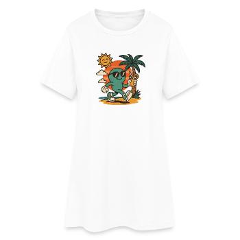 Bonne humeur - Robe T-shirt Femme - blanc - Devant