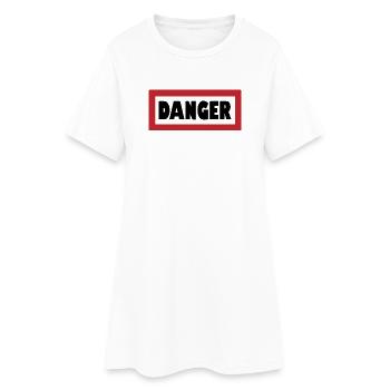 Avertissement : Élégamment dangereux - Robe T-shirt Femme - blanc - Devant