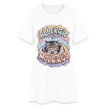 Allergisch gegen den Morgen - Frauen T-Shirt-Kleid - Weiß - Vorne