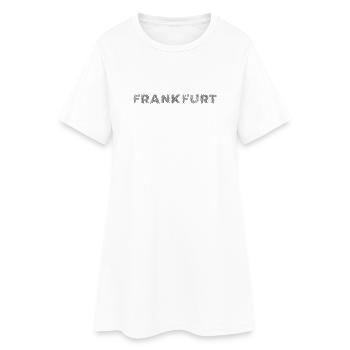 Frankfurt Stadt in Hessen Schraffur Schriftzug - Frauen T-Shirt-Kleid - Weiß - Vorne