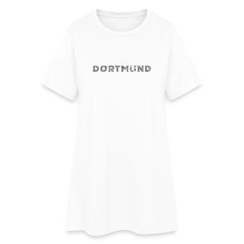 Dortmund Deutsche Stadt NRW Schraffur Schriftzug - Frauen T-Shirt-Kleid - Weiß - Vorne