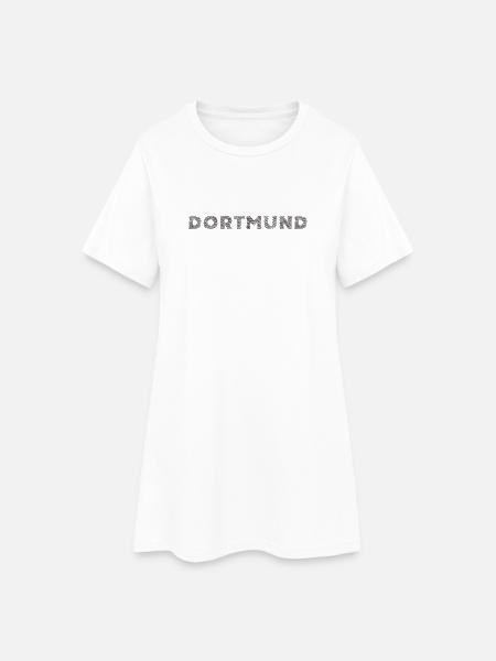 Dortmund Deutsche Stadt NRW Schraffur Schriftzug - Frauen T-Shirt-Kleid - Weiß