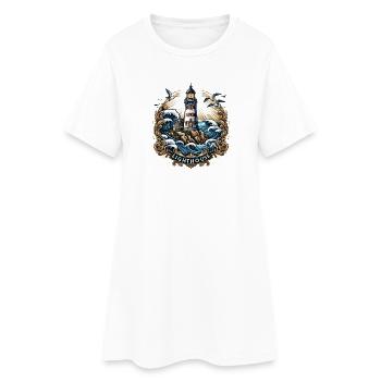Logo du phare - Robe T-shirt Femme - blanc - Devant