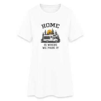 Camping-car Camping Camping-car - Robe T-shirt Femme - blanc - Devant
