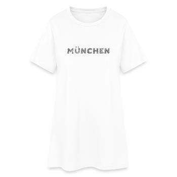 München Bayern Deutsche Stadt Schraffur Schriftzug - Frauen T-Shirt-Kleid - Weiß - Vorne