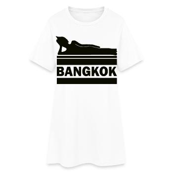 Bangkok Buddha Thailand Tempel Wat Pho Souvenir TH - Frauen T-Shirt-Kleid - Weiß - Vorne