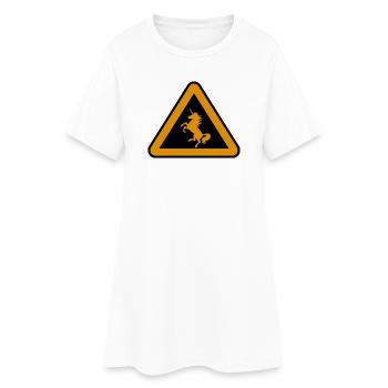 Achtung Einhorn, Gefahr - Frauen T-Shirt-Kleid - Weiß - Vorne