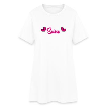 SUISSE. HUMOUR. PAYS. DRAPEAU. GENEVE. LAUSANNE - Robe T-shirt Femme - blanc - Devant