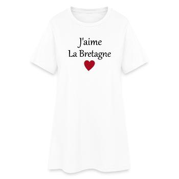 J'aime la Bretagne - Robe T-shirt Femme - blanc - Devant