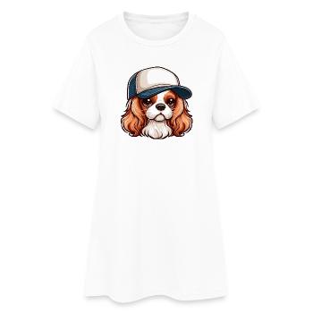 Cavalier King Charles Hund Hund - Mütze - Frauen T-Shirt-Kleid - Weiß - Vorne