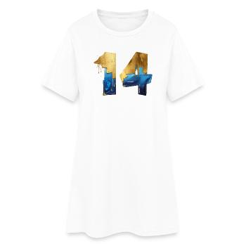 NON. 14 NUMÉRO 14 COOL 14E ANNIVERSAIRE - Robe T-shirt Femme - blanc - Devant