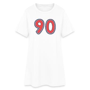 90. 90 JAHRE. 90-JÄHRIGES JUBILÄUM. 90-JÄHRIGES JUBILÄUM. - Frauen T-Shirt-Kleid - Weiß - Vorne