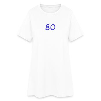 80. 80 YEARS. 80th ANNIVERSARY. 80TH BIRTHDAY. - Women’s T-Shirt Dress - white - Front