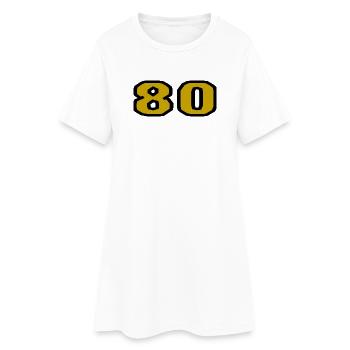 80. 80 YEARS. 80th ANNIVERSARY. 80TH BIRTHDAY. - Women’s T-Shirt Dress - white - Front