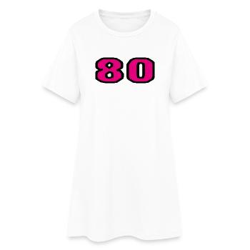 80. 80 YEARS. 80th ANNIVERSARY. 80TH BIRTHDAY. - Women’s T-Shirt Dress - white - Front