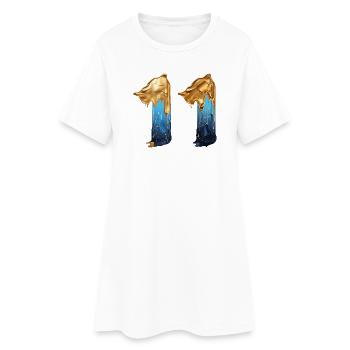 NON. 11 NUMÉRO 11 COOL 11E ANNIVERSAIRE - Robe T-shirt Femme - blanc - Devant