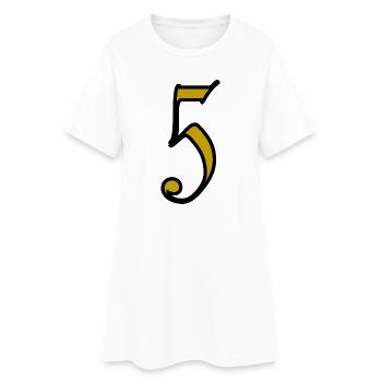 5. 5 ANS. 5e ANNIVERSAIRE. ANNIVERSAIRE 5 ANS - Robe T-shirt Femme - blanc - Devant