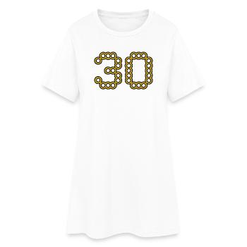 30. 30 ANS. 30e ANNIVERSAIRE. ANNIVERSAIRE 30 ANS. - Robe T-shirt Femme - blanc - Devant