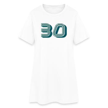 30. 30 JAHRE. 30. JAHRESTAG. 30-JÄHRIGES JUBILÄUM. - Frauen T-Shirt-Kleid - Weiß - Vorne