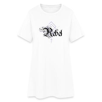 Rebel - Frauen T-Shirt-Kleid - Weiß - Vorne