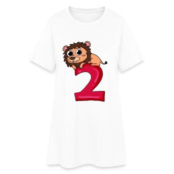 2e anniversaire Leo - cadeau 2 ans - Robe T-shirt Femme - blanc - Devant