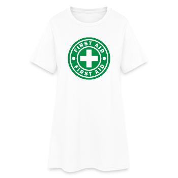 First Aid Medical Cross Safety Sign Vector Icon - Women’s T-Shirt Dress - white - Front