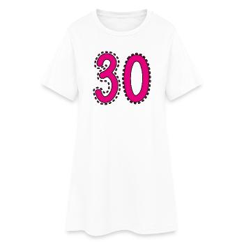 30. 30 JAHRE. 30. JAHRESTAG. 30-JÄHRIGES JUBILÄUM. - Frauen T-Shirt-Kleid - Weiß - Vorne