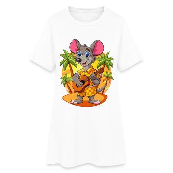 Drôle de Rat Lunettes de soleil de plage d’été hawaïen - Robe T-shirt Femme - blanc - Devant