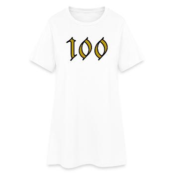 100. 100 ANS. 100e ANNIVERSAIRE. ANNIVERSAIRE 100 - Robe T-shirt Femme - blanc - Devant
