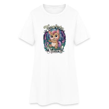 Mettez-vous à l’écoute de la nature ! - Robe T-shirt Femme - blanc - Devant