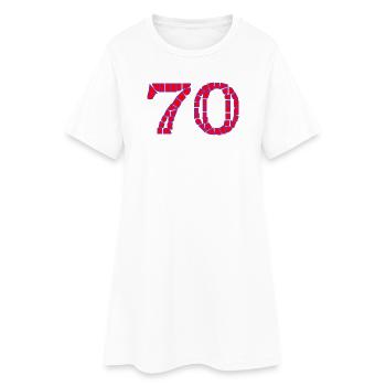70. 70 ANS. 70e ANNIVERSAIRE. ANNIVERSAIRE 70 ANS. - Robe T-shirt Femme - blanc - Devant