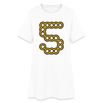 5. 5 ANS. 5e ANNIVERSAIRE. ANNIVERSAIRE 5 ANS - Robe T-shirt Femme - blanc - Devant